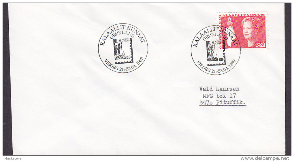 Greenland Sonderstempel Stamp Exhibition VIBORG 1989 Cover Brief Königin Margrethe Stamp (Cz. Slania) - Briefe U. Dokumente