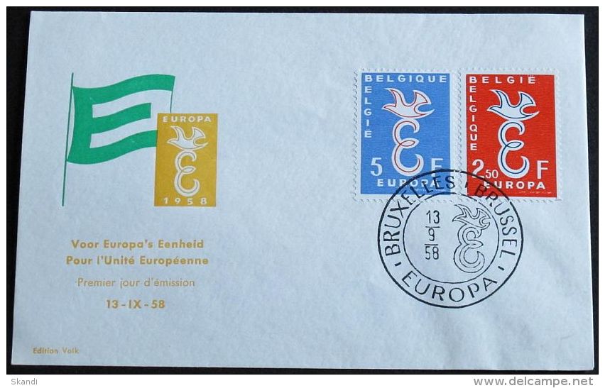 BELGIEN 1958 Mi-Nr. 1117/18 FDC - CEPT - 1958