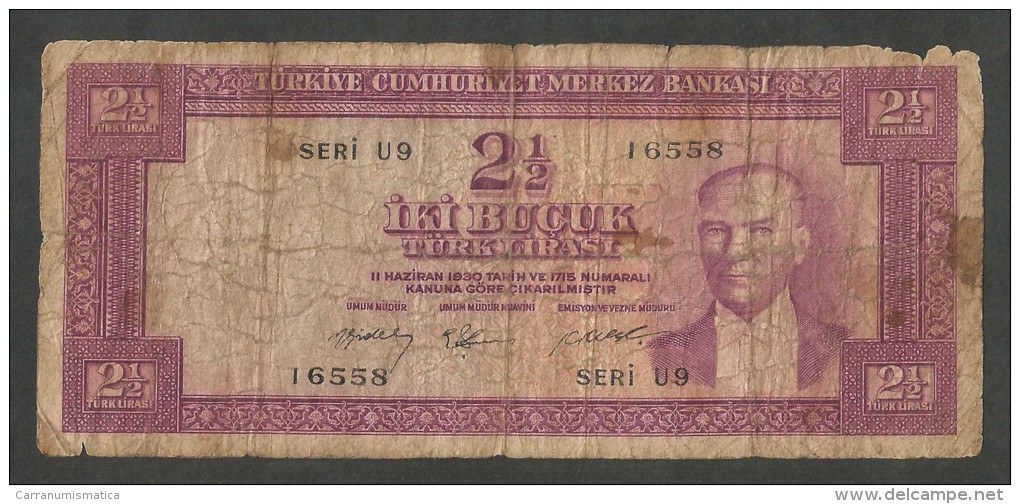 [NC] TURKEY / TURCHIA - 2 1/2 LIRA (1930) KEMAL - Turchia