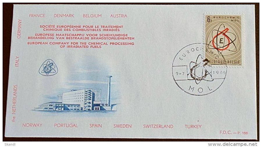 BELGIEN 1966 Mi-Nr. 1438 FDC - CEPT - 1957