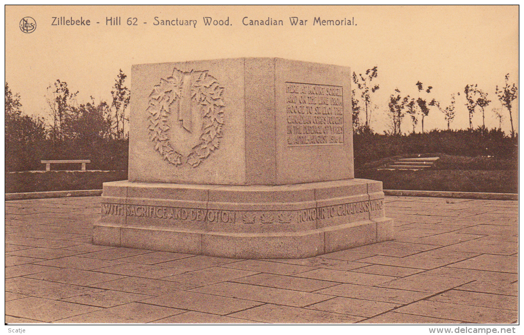 Zillebeke   -   Hill 62  -  Sanctuary Wood.  Canadian War Memorial - Kriegerdenkmal