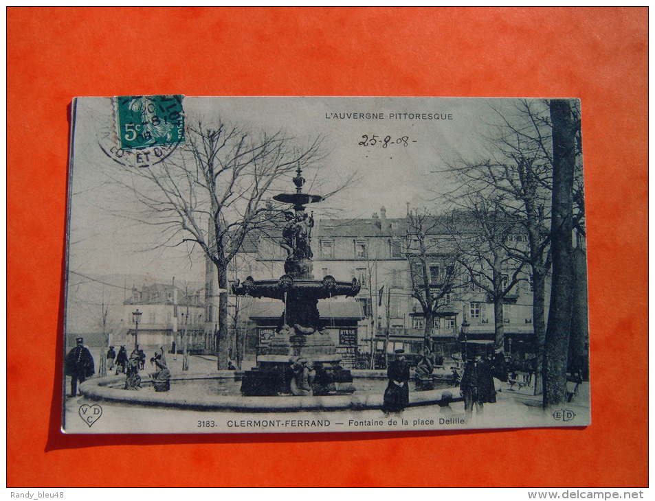 CPA CLERMONT FERRAND   - 63 - Fontaine De La Place Delille - Puy De Dome - - Clermont Ferrand