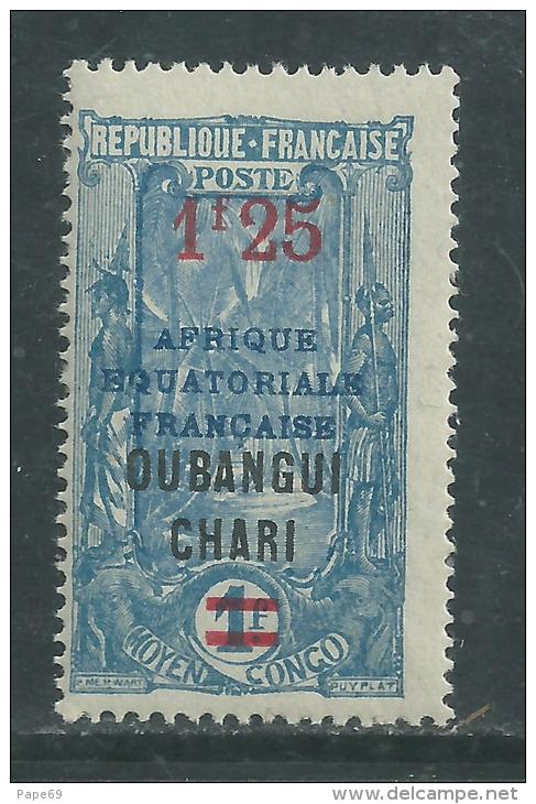 Oubangui N° 70  XX Timbres Avec Nouvelles Valeur : 1 F. 25 Siur 1 F. Bleu Et Outremer  Sans  Charnière, TB - Ungebraucht