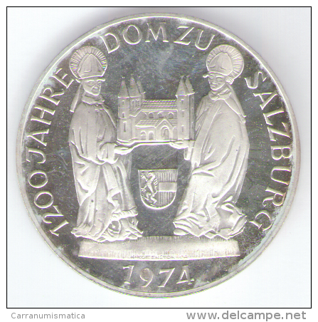 AUSTRIA 50 SCHILLING 1974 AG SILVER 1200th Anniversary - Salzburg Cathedral FONDO SPECCHIO - Austria