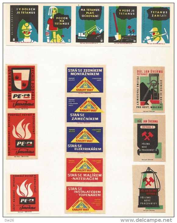 Tchécoslovaquie 16 étiquettes "Industrie" (3 Séries Différentes) - Štítky Matchbox - Boites D'allumettes - Etiquettes