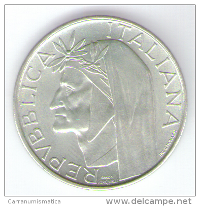 ITALIA 500 LIRE 1965 AG SILVER 700th Anniversary - Birth Of Dante Alighieri, - Commémoratives