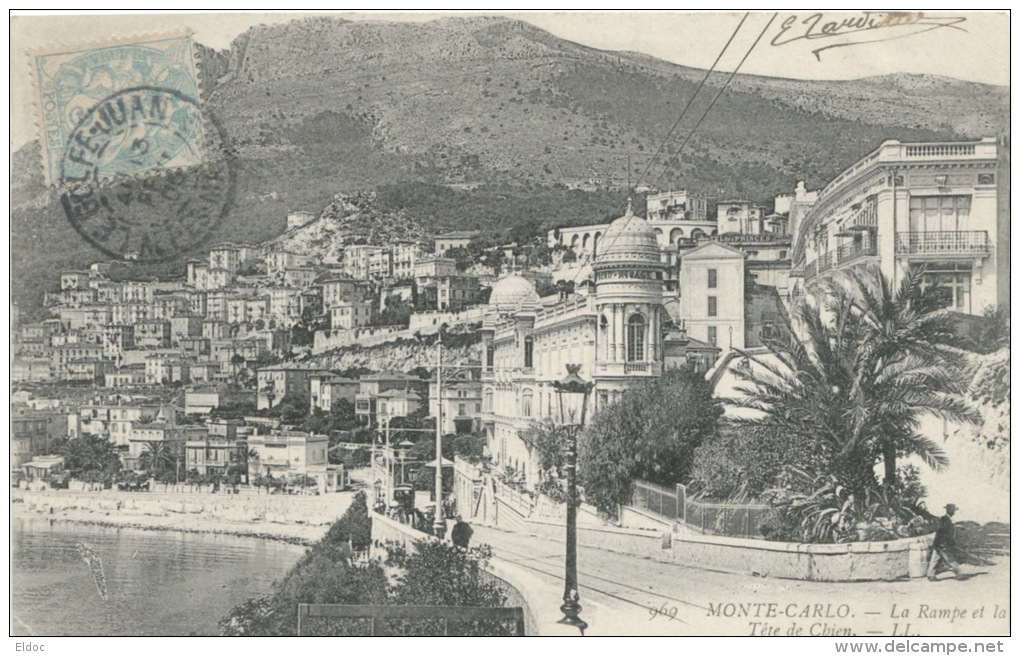 MONTE CARLO La Rampe Et La Tête De Chien / 1905 - Alberghi