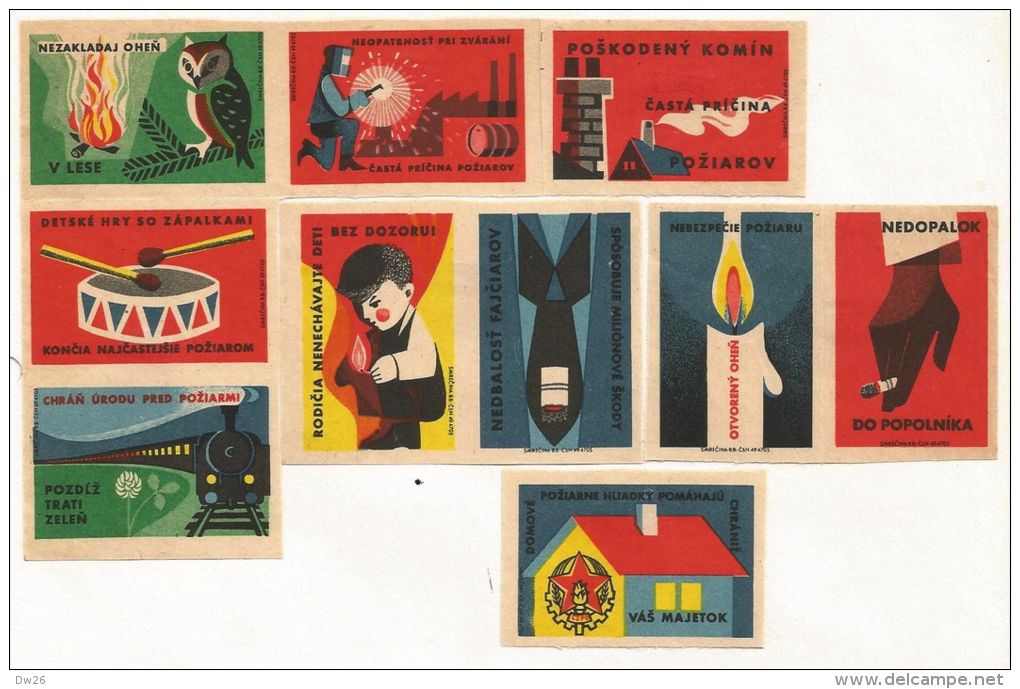 Tchécoslovaquie (Štítky Matchbox) - 10 étiquettes Sécurité - Boites D'allumettes - Etiquettes