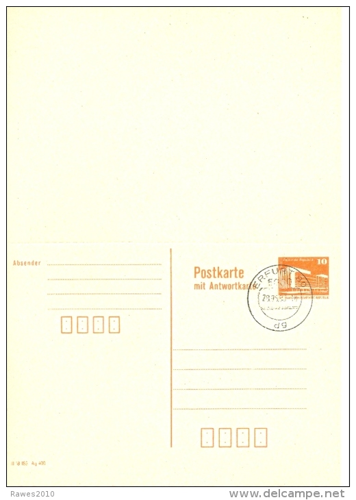 DDR Postkarte P88 Palast Der Republik Berlin Mit Antwortpostkarte TGST 1990 Erfurt 80 - Postkarten - Gebraucht