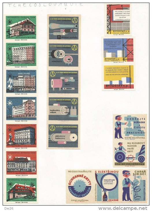 Tchécoslovaquie 20 étiquettes (Štítky Matchbox) - Hotellerie Et Industrie - Zündholzschachteletiketten