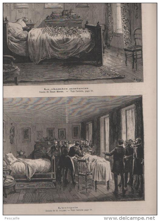 LE JOURNAL ILLUSTRE 14 01 1883 - MORT LEON GAMBETTA - OBSEQUES - VILLE D´AVRAY / PALAIS BOURBON / PLACE DE LA REPUBLIQUE - 1850 - 1899