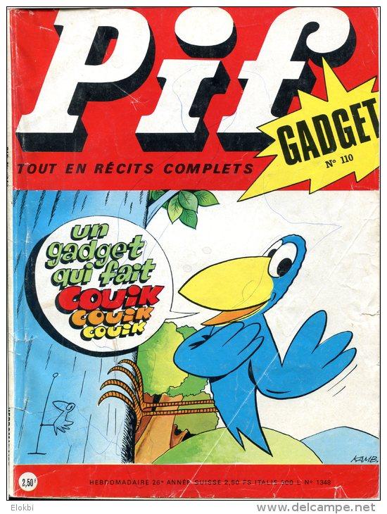 Pif Gadget N°110 (Vaillant N°1348) -Sans Gadget - Pif Gadget