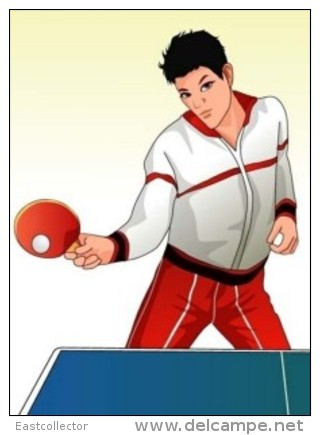 Table Tennis Stamped Carte Postal 1275 -6 - Tafeltennis