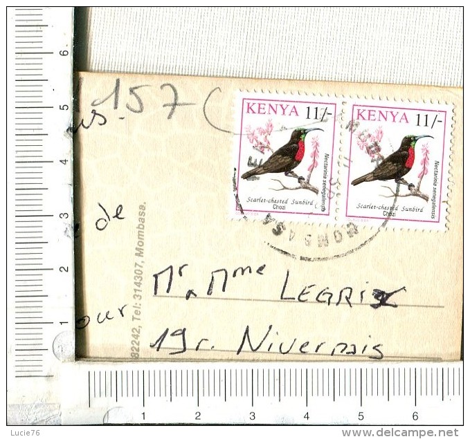 KENYA -  MOMBASA -  Is Towards  The South Kenya´s Superb Coastine Of  480 Km  - 2 Timbres  : Scarlet Chested Sunbird - Kenya