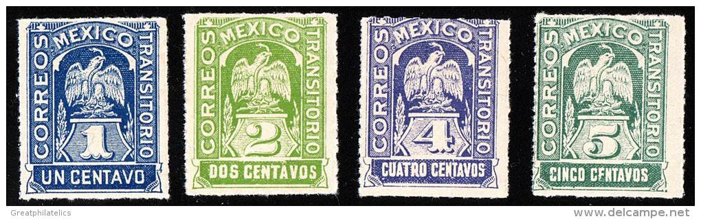 MEXICO 1914 BIRD On ARMS TRASITORIOS SC# 354-357  FRESH MNH - Mexique