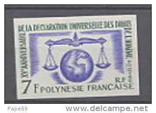 Polynésie N° 25 X 15ème Anniversaire De La Déclaration Universelle Des Droits De L'Homme Trace De Charnière Sinon TB - Unused Stamps