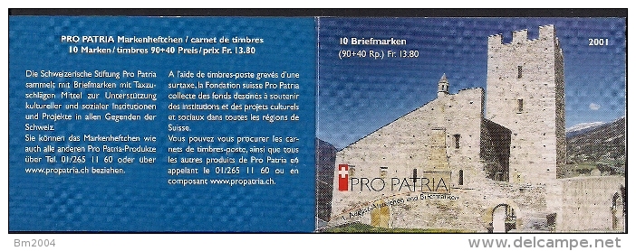 2001 Schweiz Mi. 0-124  Booklet **MNH Pro Patria&ldquo;:Bischofsschloß Leuk - Unused Stamps