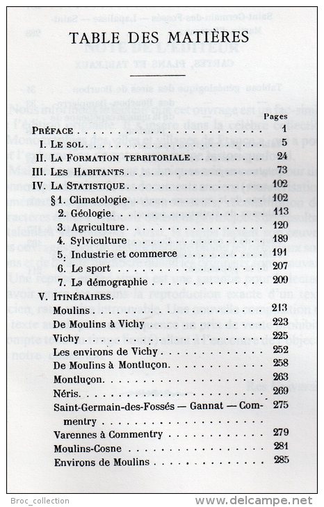 Département De L´Allier, Statistique Et Histoire, Monographies Des Villes Et Villages De France, I.-A. Rayeur, 1983 - Bourbonnais