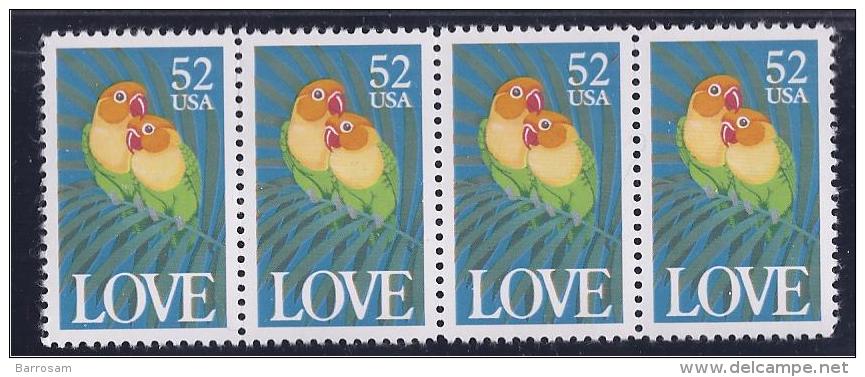 UnitedStates :LOVEBIRDS Strip Of 4 Mnh** - 1981-...