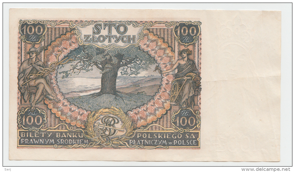 Poland 100 Zlotych 1934 VF++ CRISP Banknote P 75 - Pologne