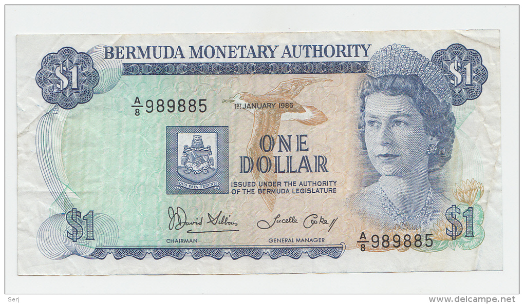 Bermuda 1 Dollar 1986 VF+ P 28c 28 C - Bermudas