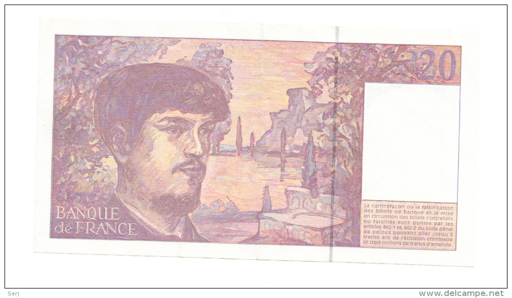 France 20 Francs 1995 XF CRISP Pre-Euro Banknote P 151h  151 H - 20 F 1980-1997 ''Debussy''