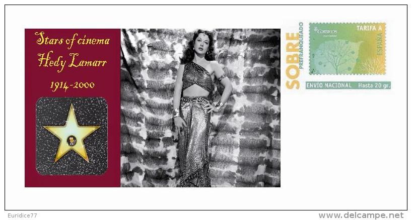 Spain 2013 - Stars Of The Cinema History - Hedy Lamarr Special Prepaid Cover - Cinema