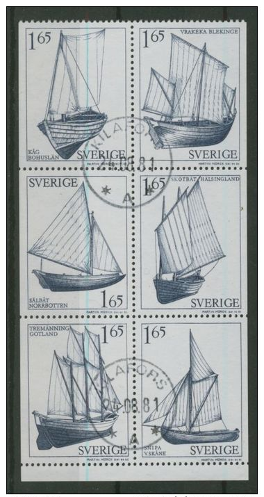 SWEDEN 1981 BOATS BOOKLET PANE USED - Usati