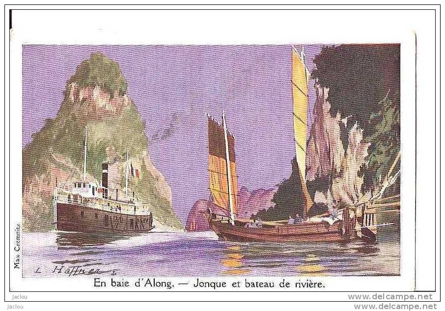 EN BAIE D´ALONG JONQUE ET BATEAU DE RIVIERE (LMC) ILLUSTREE PAR HAFFNER   REF 16238 - Haffner