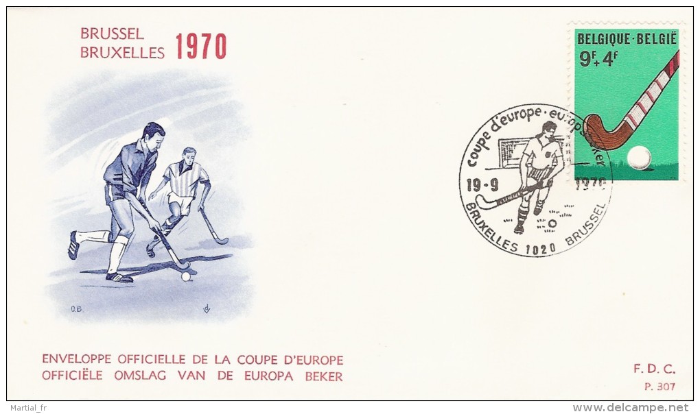 BELGIQUE BELGIE HOCKEY SUR GAZON COUPE EUROPE EUROPA CUP POKAL 1970 BEKER Feldhockey - Rasenhockey