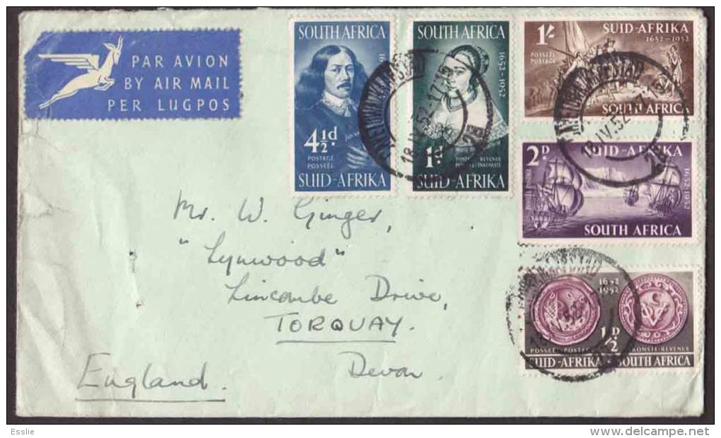 South Africa On Cover - 1952 - 300th Anniv. Of The Landing Of Jan Van Riebeeck At The Cape Of Good Hope. - Briefe U. Dokumente