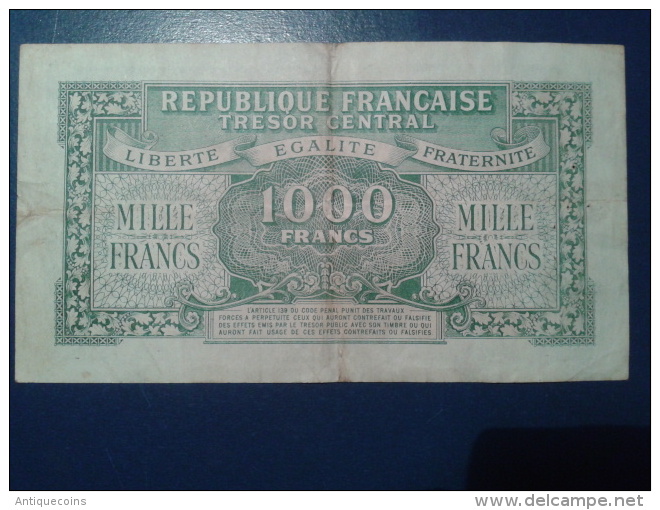 1000 FRANCS (MARIANNE) - 1945 LETTRE  A - 1943-1945 Maríanne