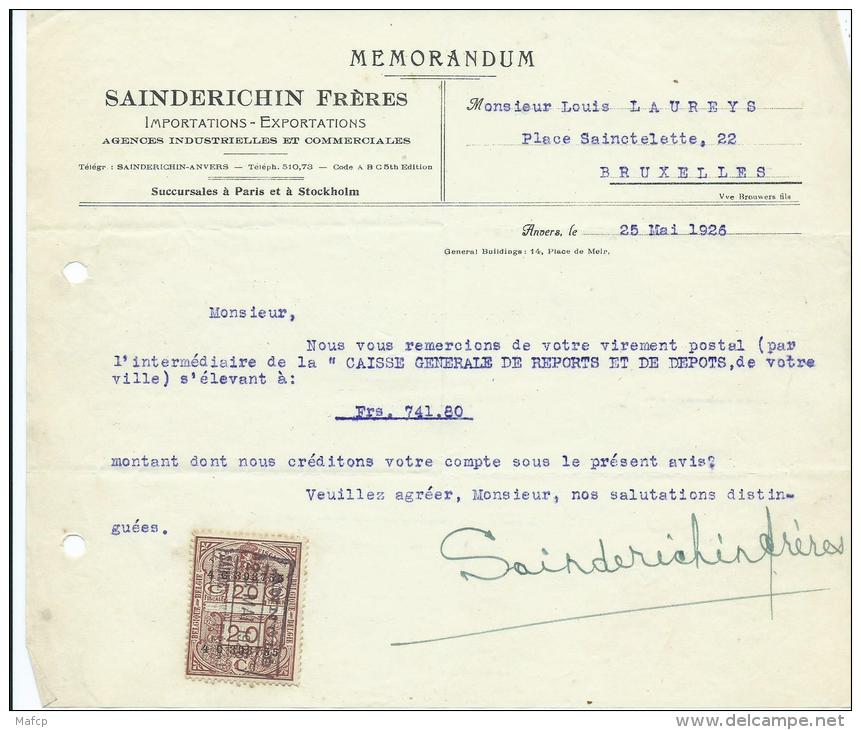 SAINDERICHIN FRERES GENERAL BUILDING ANVERS - 1900 – 1949