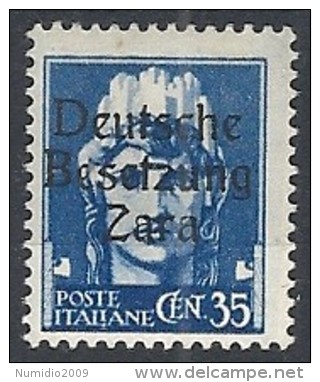 1943 OCCUPAZIONE TEDESCA ZARA 35 CENT MH * - RR11903 - German Occ.: Zara