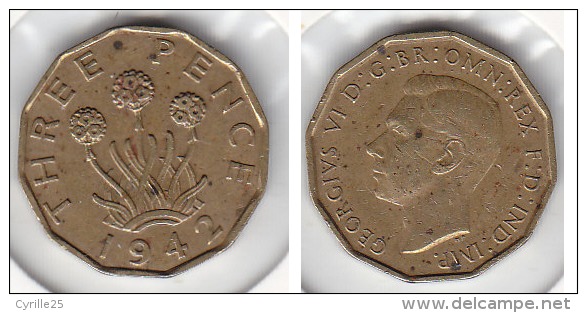 3 Pence Nickel Bronze 1942 - F. 3 Pence