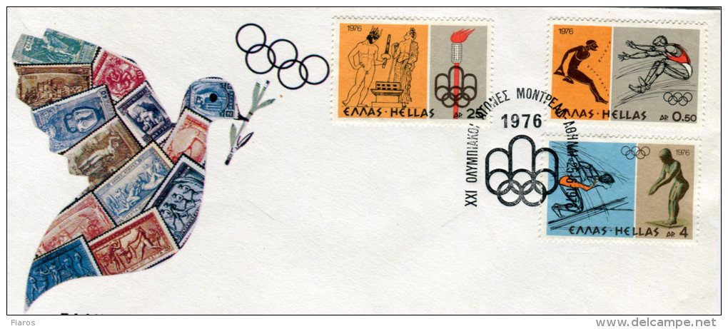 Greece- Greek First Day Cover FDC- "Montreal Olympic Games" Issue -25.6.1976 - FDC