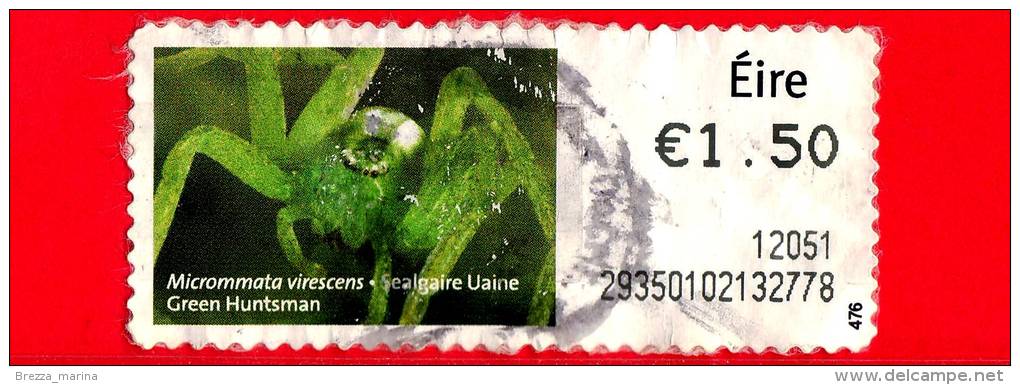 IRLANDA - EIRE - Usato - 2011 - Micrommata Virescens - 1.50 - Affrancature Meccaniche/Frama