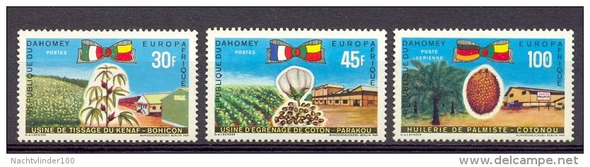 MR790 FLORA GEWASSEN KATOEN PALMBOOM AKKERBOUW COTON PALM TREE PLANTS CROP DAHOMEY 1969 PF/MNH # - Autres & Non Classés