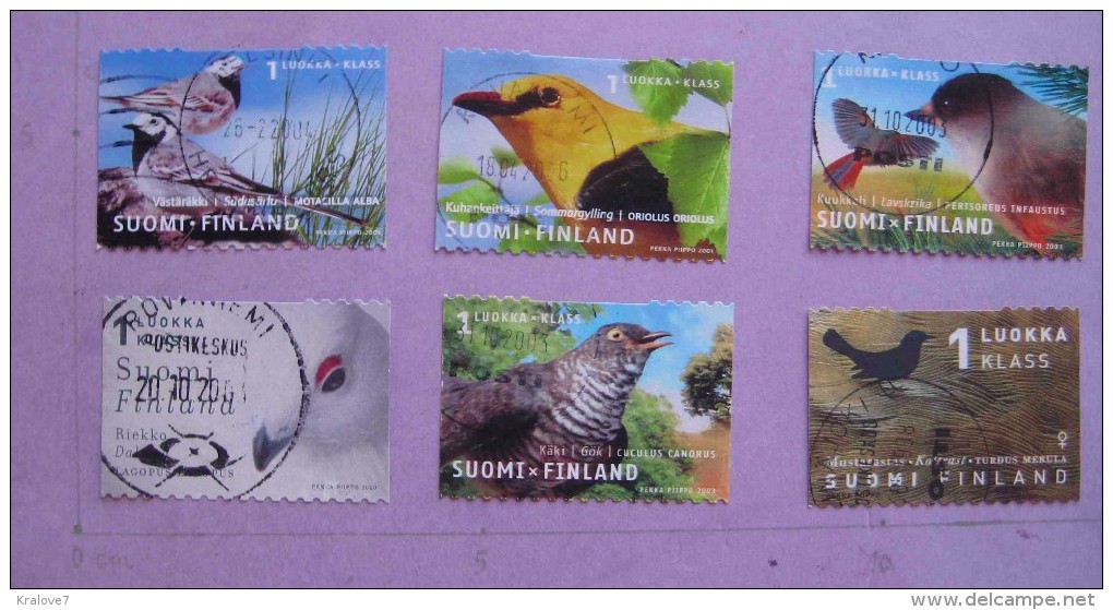 FINLANDE Lot OISEAUX OBLITERES 2000-2003 FAUNE FINLAND FAUNA BIRDS 6 STAMPS USED - Used Stamps