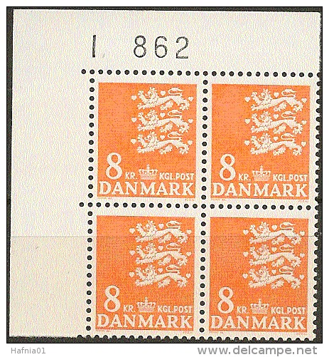 Denmark 1979. Coat Of Arms.  Michel 685 , Plate-block MNH. - Unused Stamps