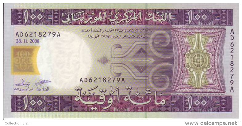 MAGNIFIQUE  BILLET  MAURITANIE  100  OUGUIYA  2008 Unc - Mauritanie