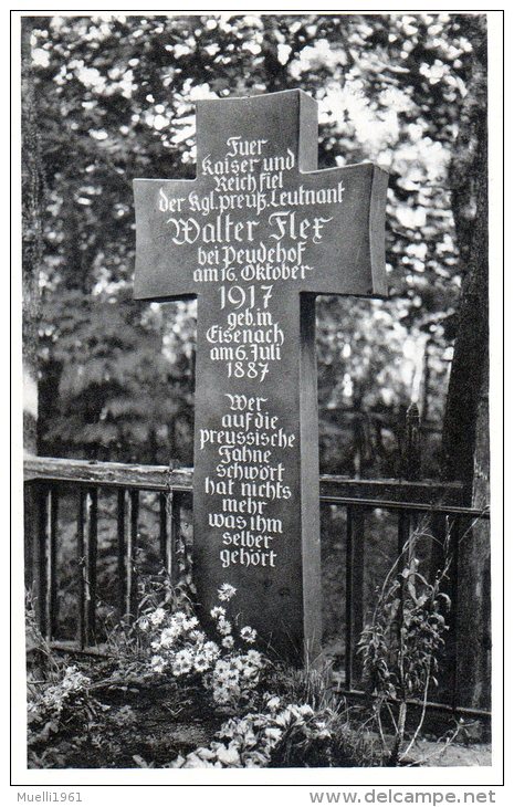 Nr. 284,  AK  Insel Ösel,  Estland, Grab Des Kgl. Preuß. Leutnant Walter Fler, Friedhof Von Peude - Monumenti Ai Caduti