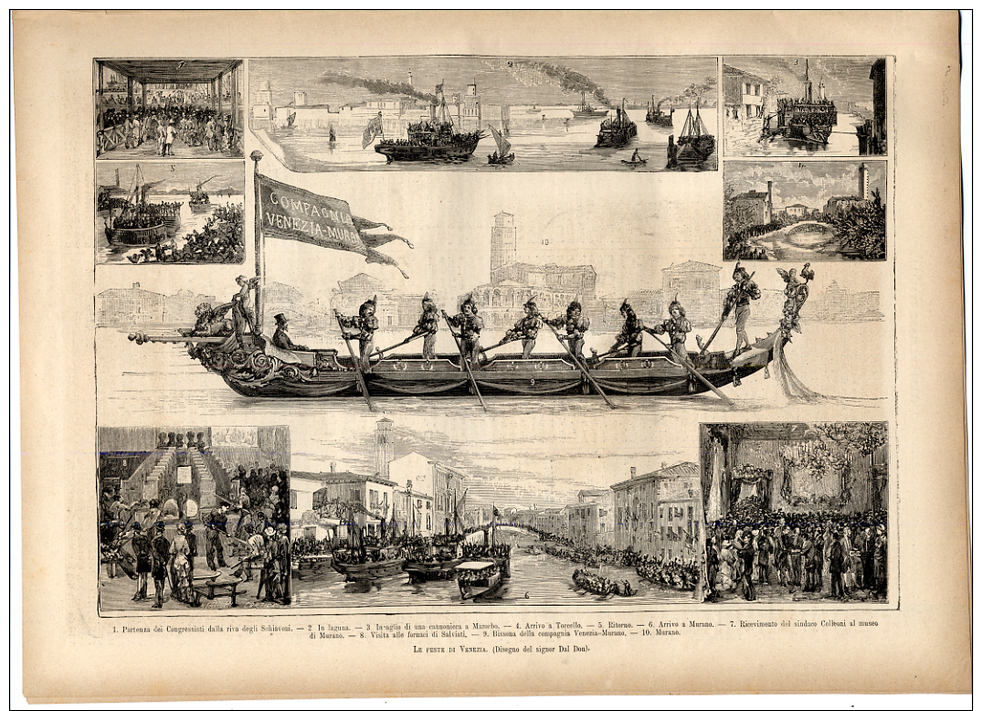 Rivista Del 1881  ROVIGO Veneto + CARRARA  Toscana + VENEZIA  Torcello  Murano Riva Degli Schiavoni  Mazorbo Etc. - Avant 1900