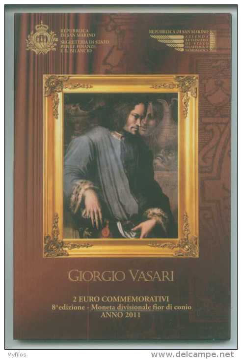 2011 SAN MARINO GIORGIO VASARI 2 EURO IN FOLDER - San Marino