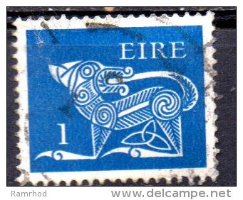 IRELAND 1971 Stylised Dog (Brooch) - 1p. - Blue   FU - Oblitérés