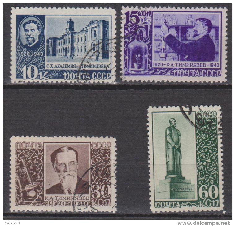 Russie N° 800 - 803 ° Com. Du 20ème Ann De La Mort Du Savant Biologiste K.Timiriasev  - 1940 - Used Stamps