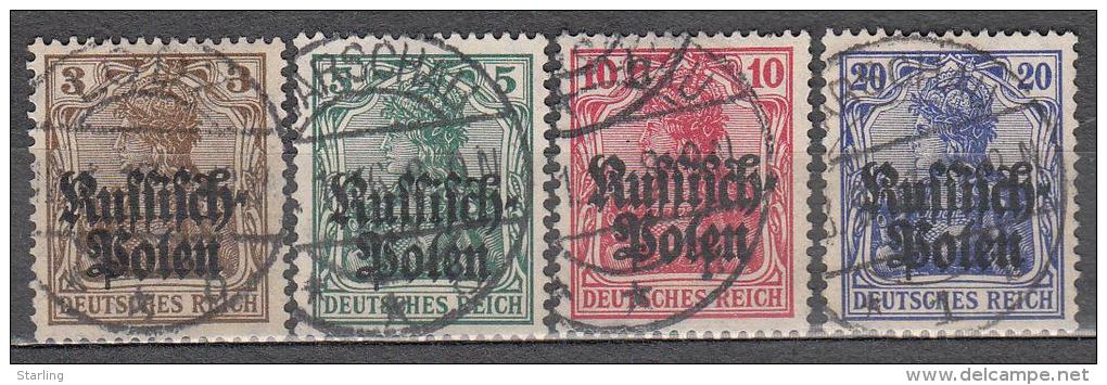 Poland 1915 Mi# 1-5 Used 1 St. Missing - Used Stamps