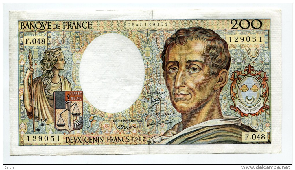 P France 200 Francs "" MONTESQUIEU "" 1987 # 11 - 200 F 1981-1994 ''Montesquieu''