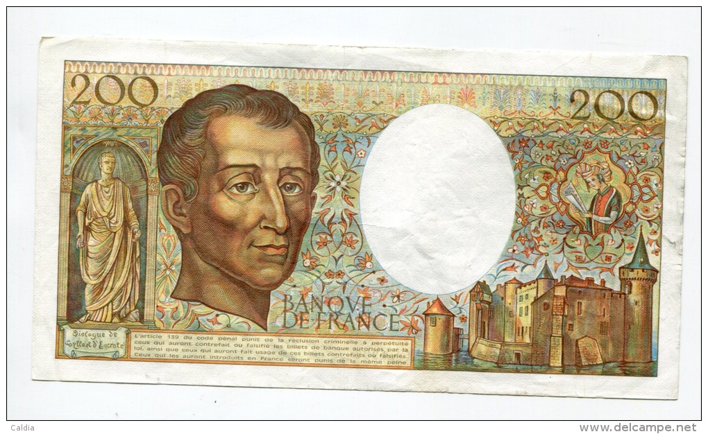 P France 200 Francs "" MONTESQUIEU "" 1987 # 11 - 200 F 1981-1994 ''Montesquieu''