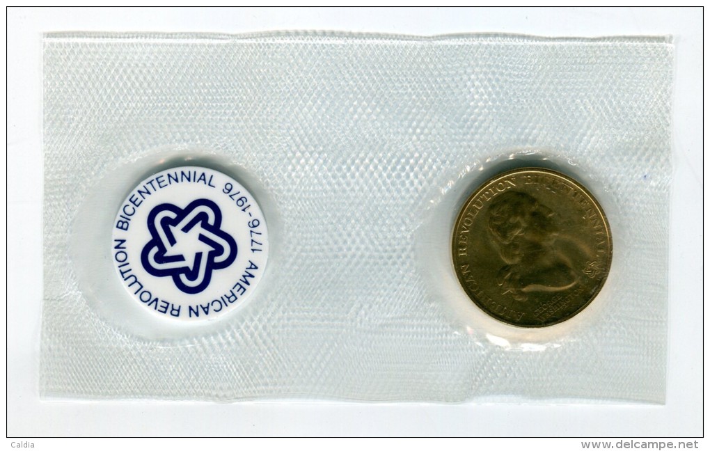 Etats - Unis USA " Bicentennial Commemorative Medal + Stamps "" 1776 - 1976 FDC / BU / UNC - Collezioni